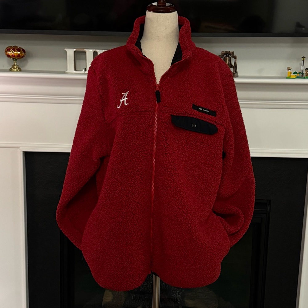 Columbia x Alabama Crimson “A” Red Sherpa Fleece Jacket (XL)